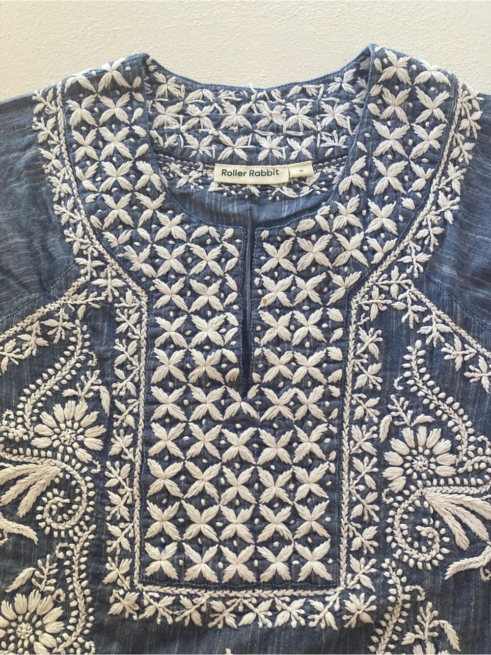 Roller Rabbit Navy Blue Embroidered Cotton Tunic Dress - Picture 13 of 16